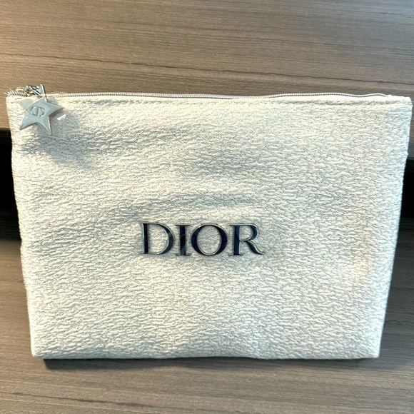 Dior Handbags - Dior // Large Silver Makeup Bag